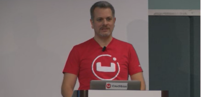 Photo of Tyler Mitchell speaking at Couchbase Connect 2016 event